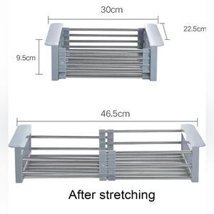 Retractable/ Telescopic Stainless Steel Kitchen Sink Dish Drainer Rack